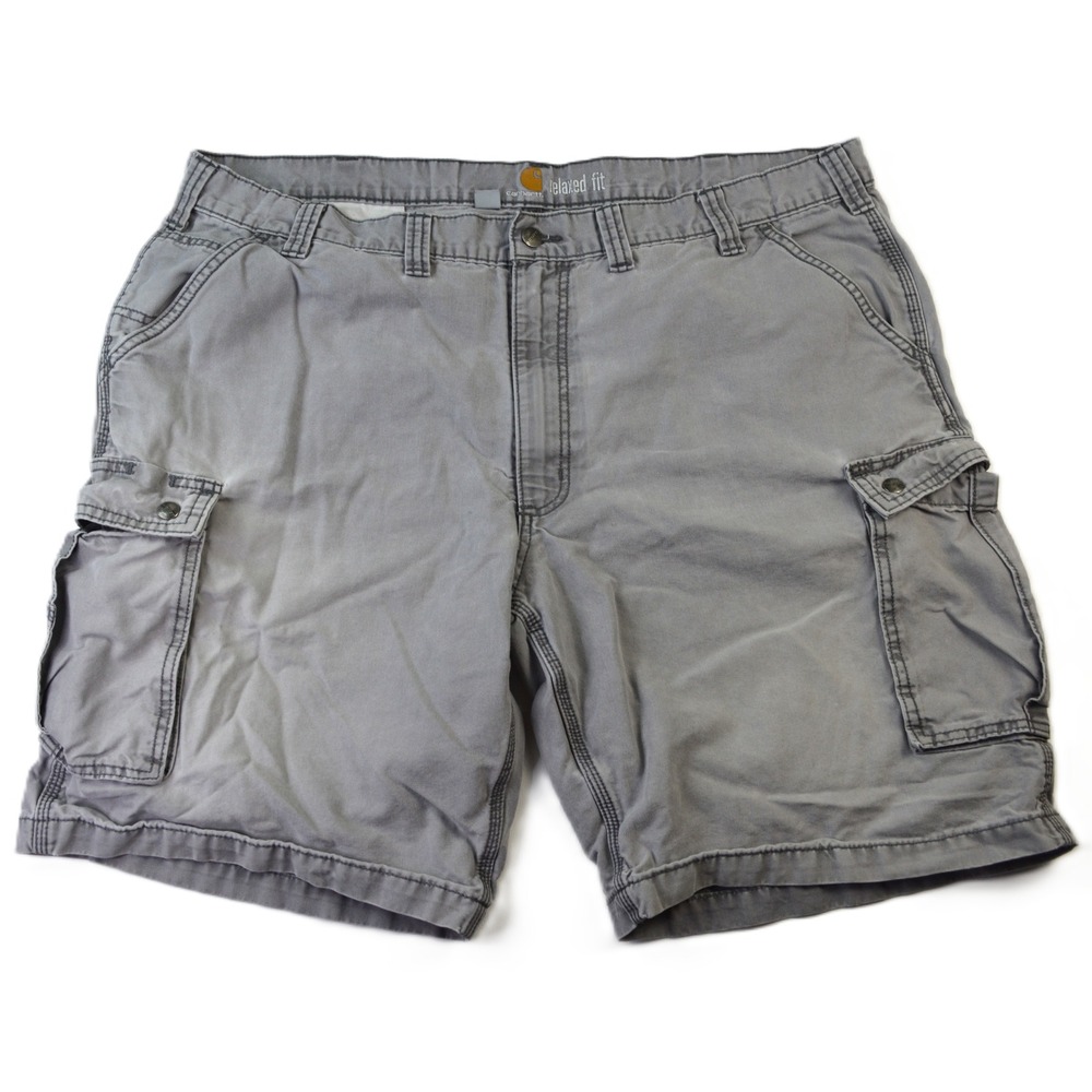 Carhartt Mens Gray Relaxed Fit Canvas Cargo Shorts Size 44 100277 039 Workwear